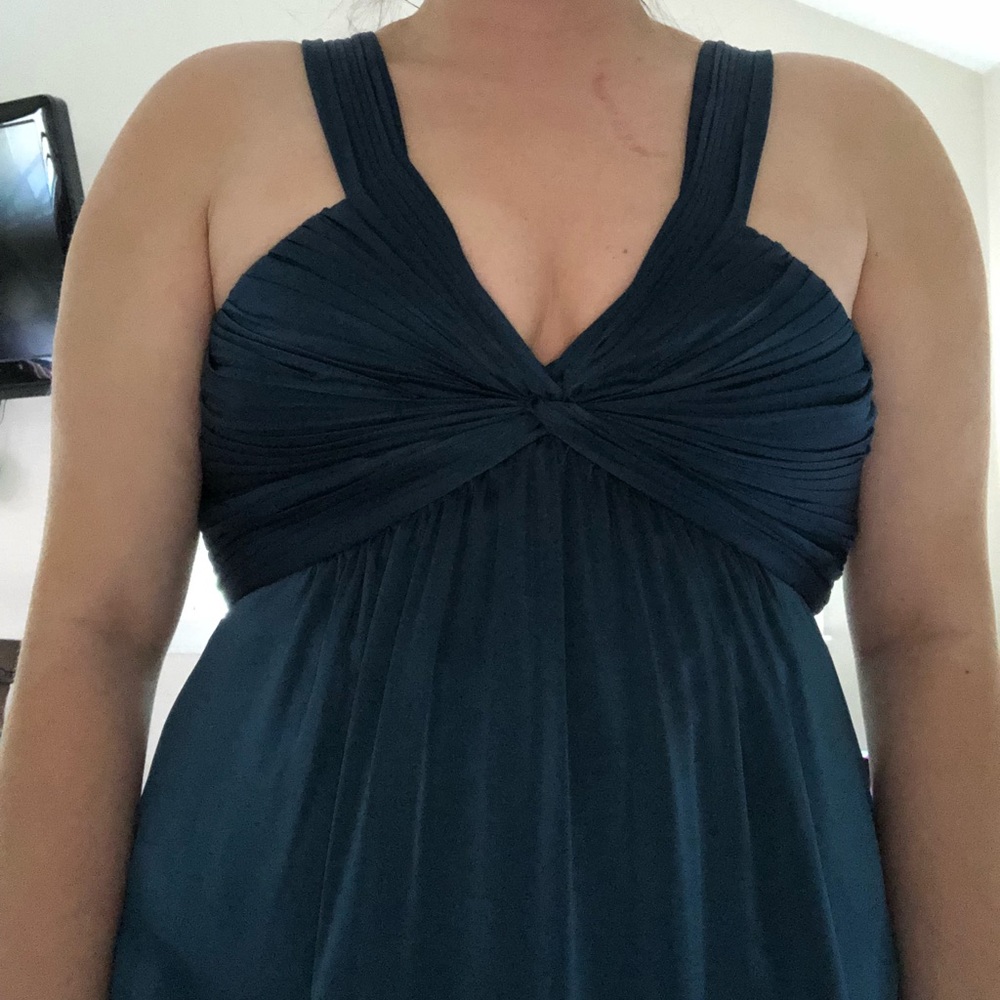 BCBGMaxAzria Teal Formal Ruched Dress 12 - Picture 4 of 8